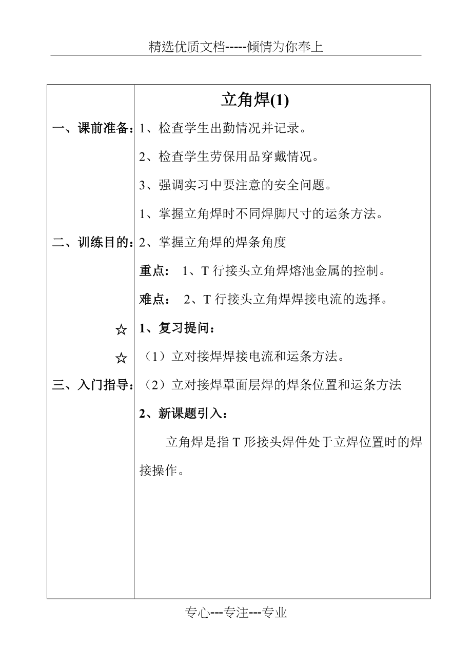 立角焊实习教学教案(共10页)_第1页