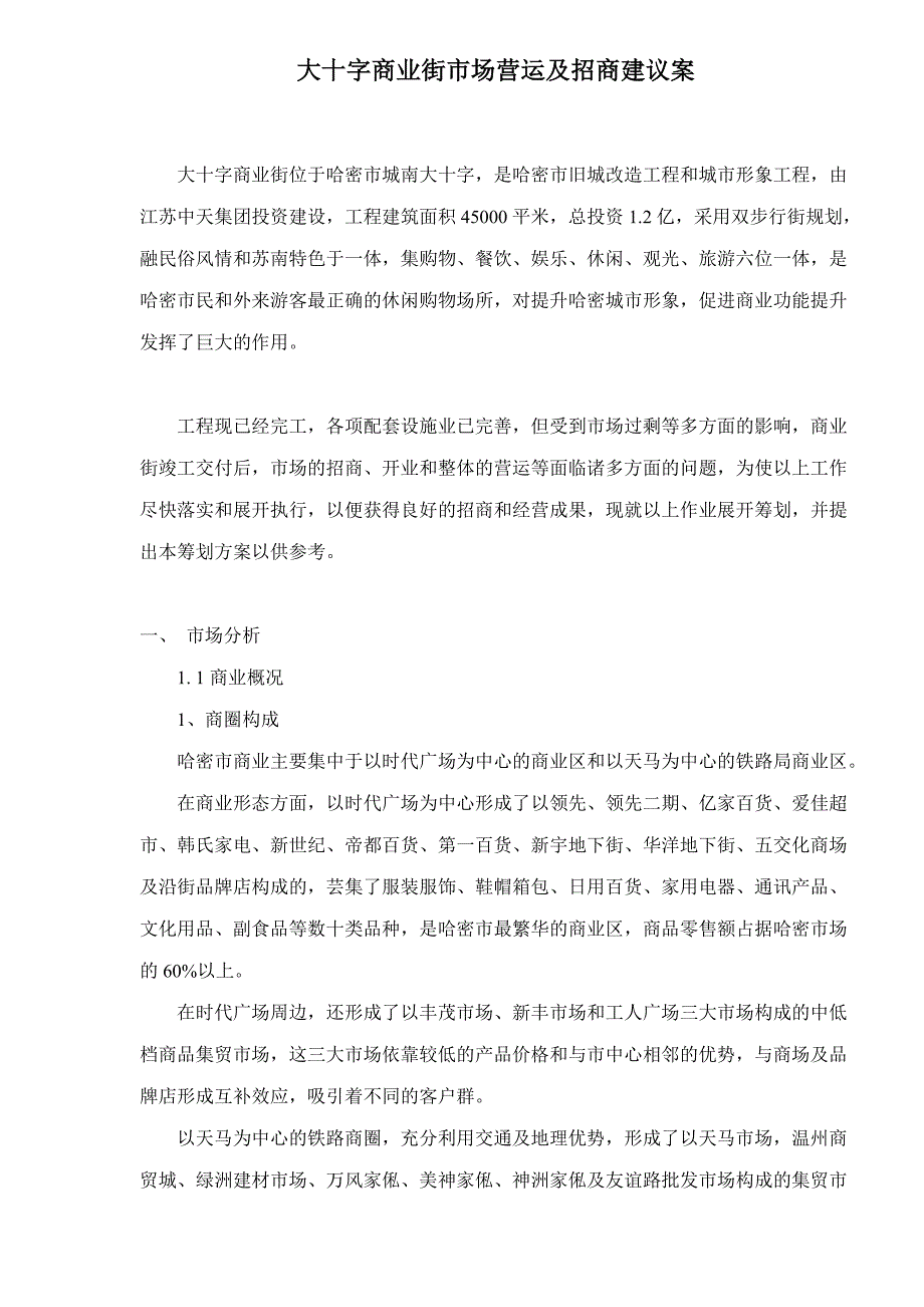 大十字商业街市场营运及招商建议案18(1)_第1页