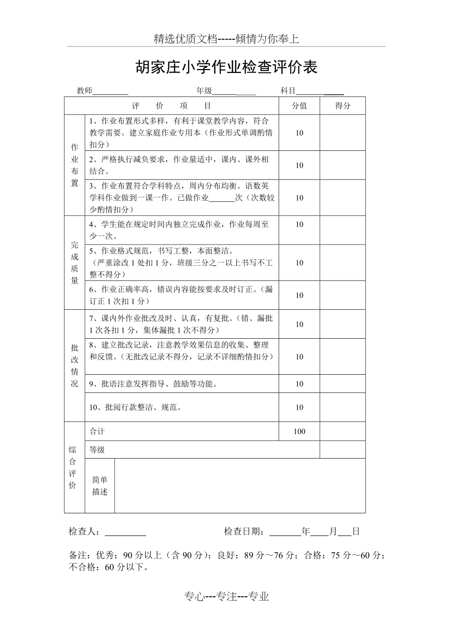 作业检查评价表(共1页)_第1页