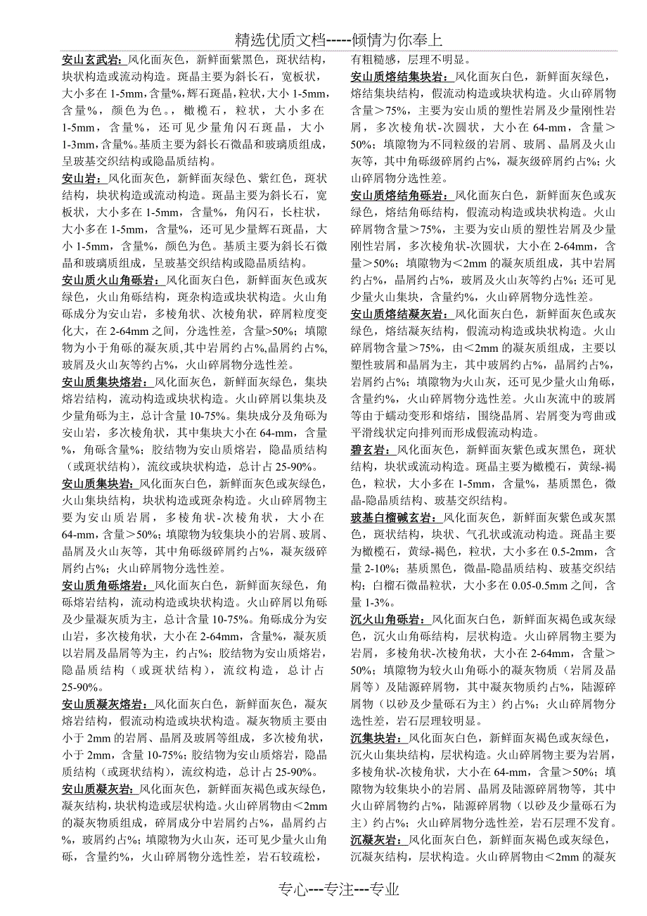 野外地质工作岩石描述大全(共16页)_第1页