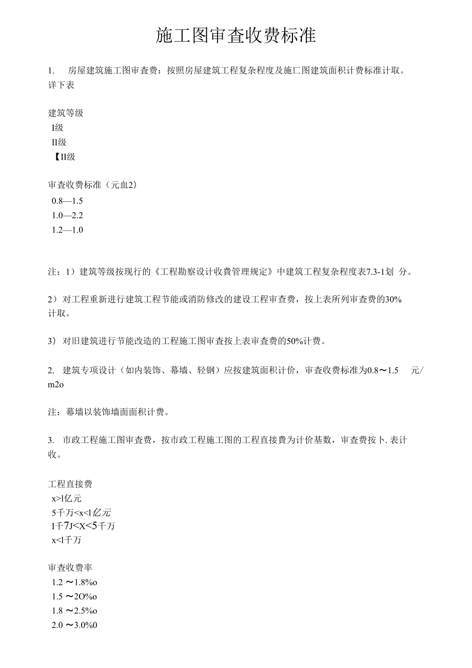 （可编）施工图审查收费标准_第1页