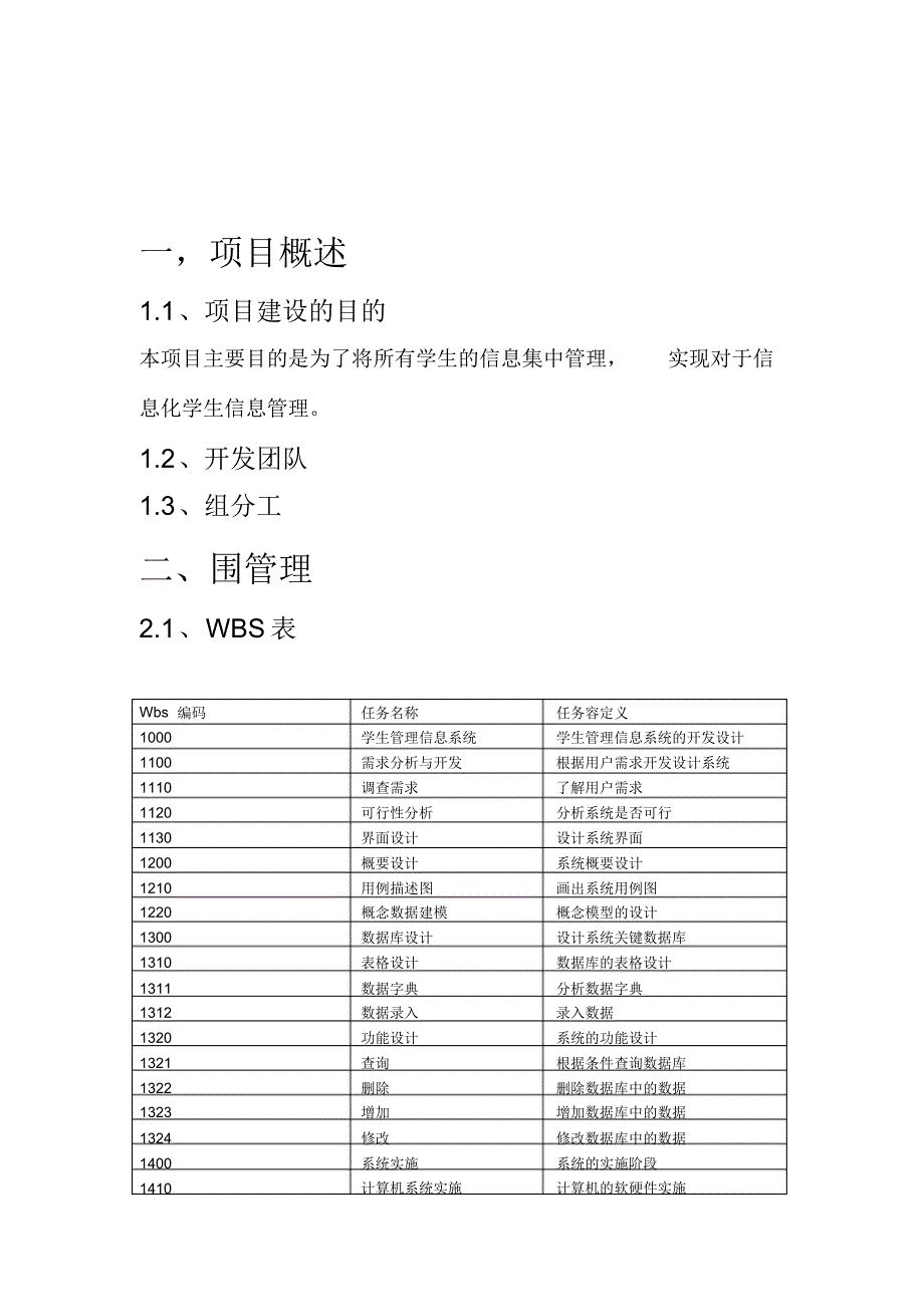 （可编）学生管理信息系统项目管理_第1页