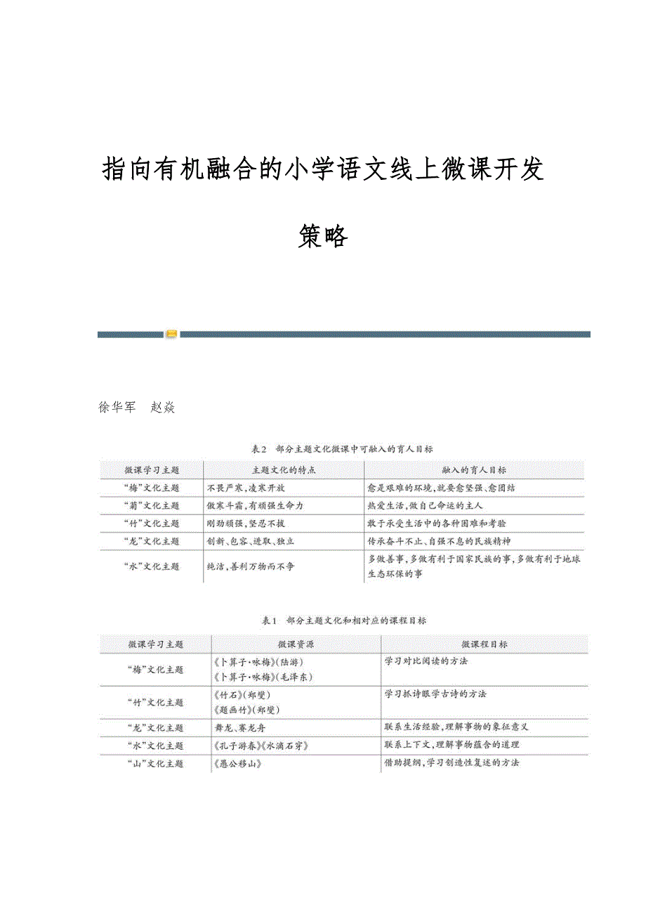 指向有机融合的小学语文线上微课开发策略_第1页