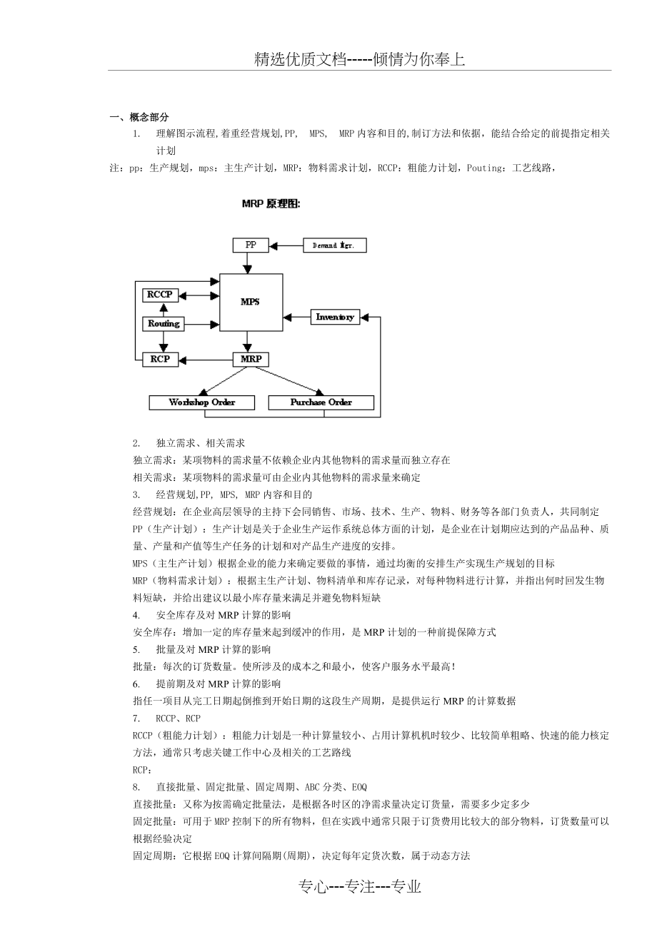企业资源计划ERP期末考试复习资料有答案版(共9页)_第1页