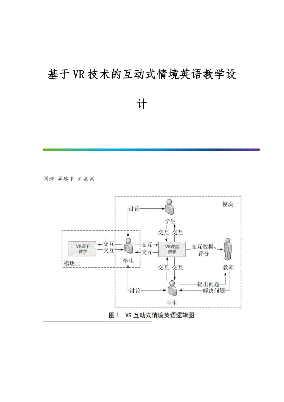 基于VR技术的互动式情境英语教学设计_第1页