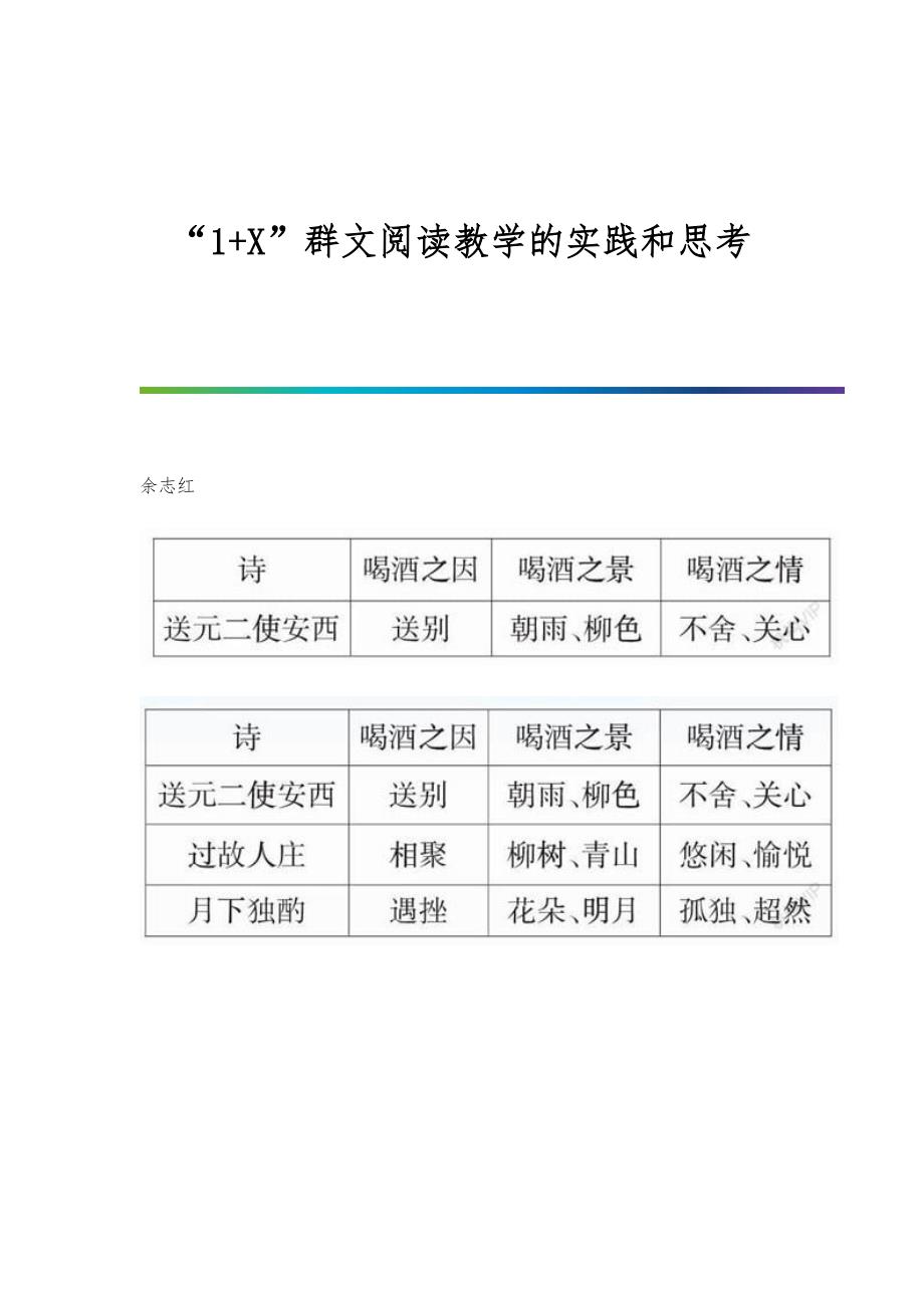 1+X群文阅读教学的实践和思考_第1页