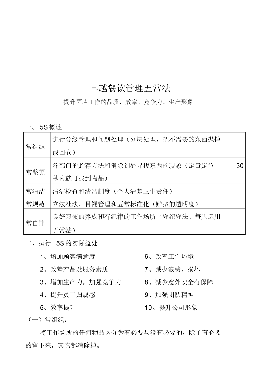 （可编）餐饮业的5s管理常法_第1页