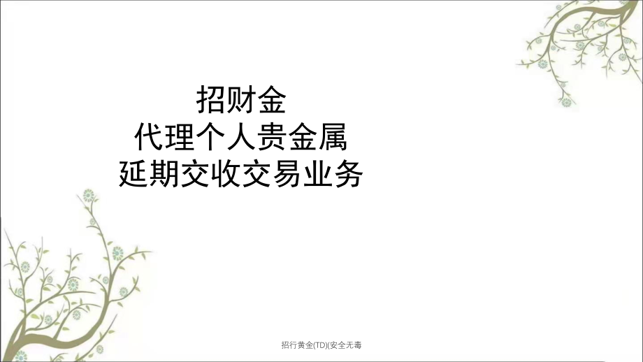 招行黄金(TD)(安全无毒PPT课件_第1页