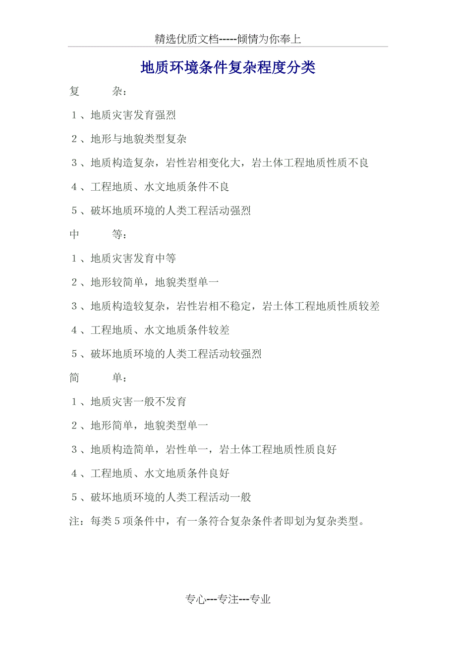 地质环境条件复杂程度分类(共19页)_第1页
