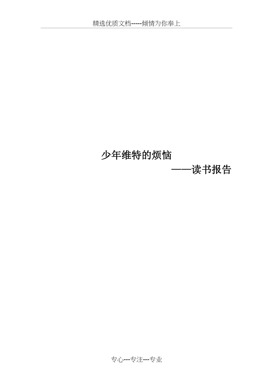 少年维特的烦恼读书报告(共7页)_第1页