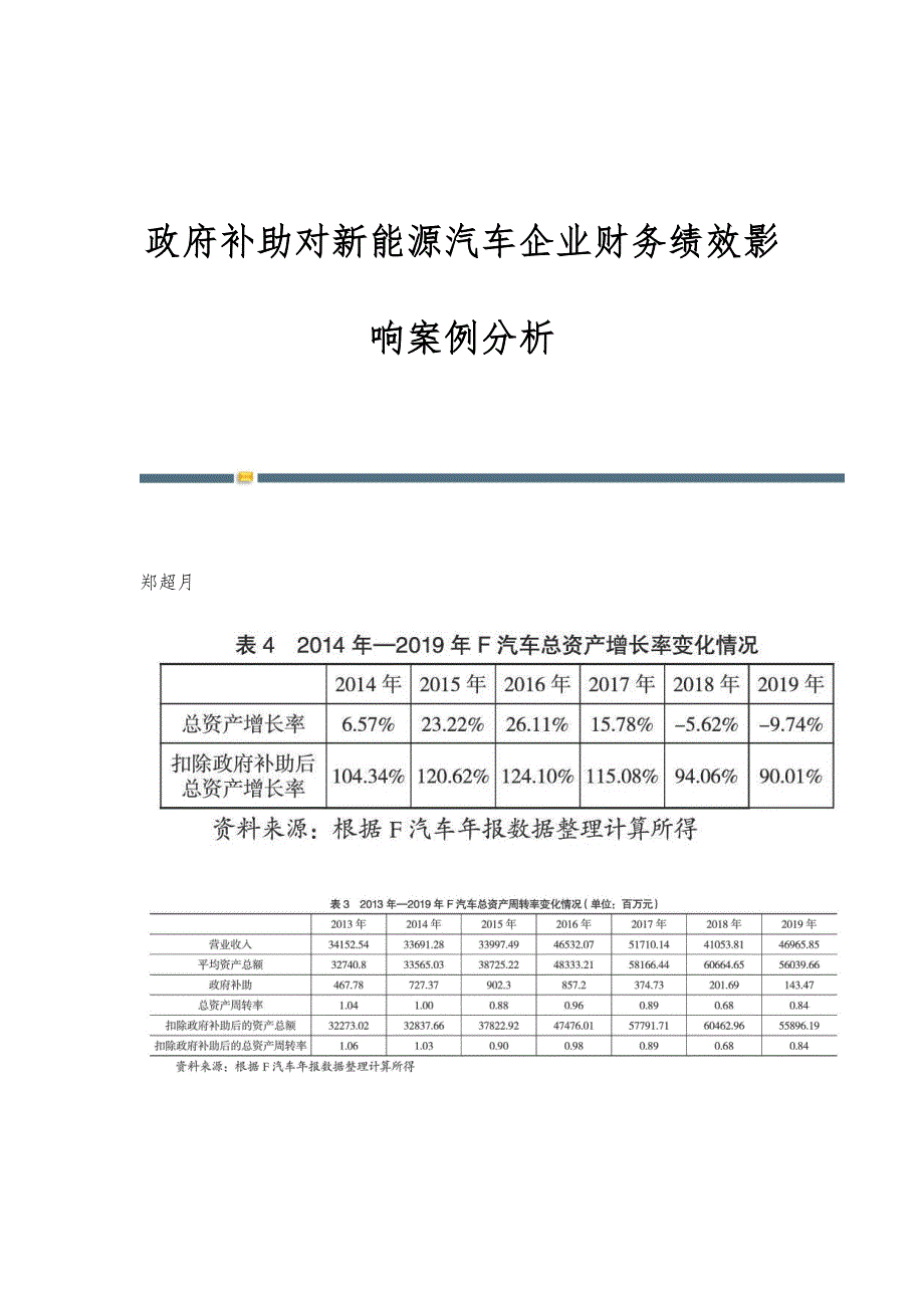 政府补助对新能源汽车企业财务绩效影响案例分析_第1页
