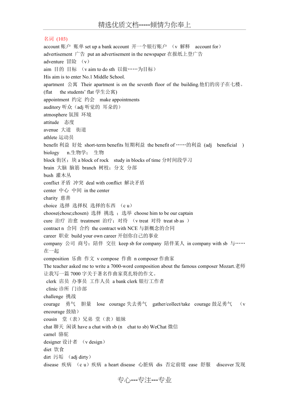 英语中考阅读高频难词(共6页)_第1页