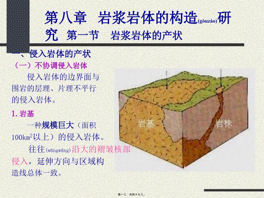 ecit 构造地质学课件pptNo8 1-2 第8章 岩浆岩体的构造研究_第1页