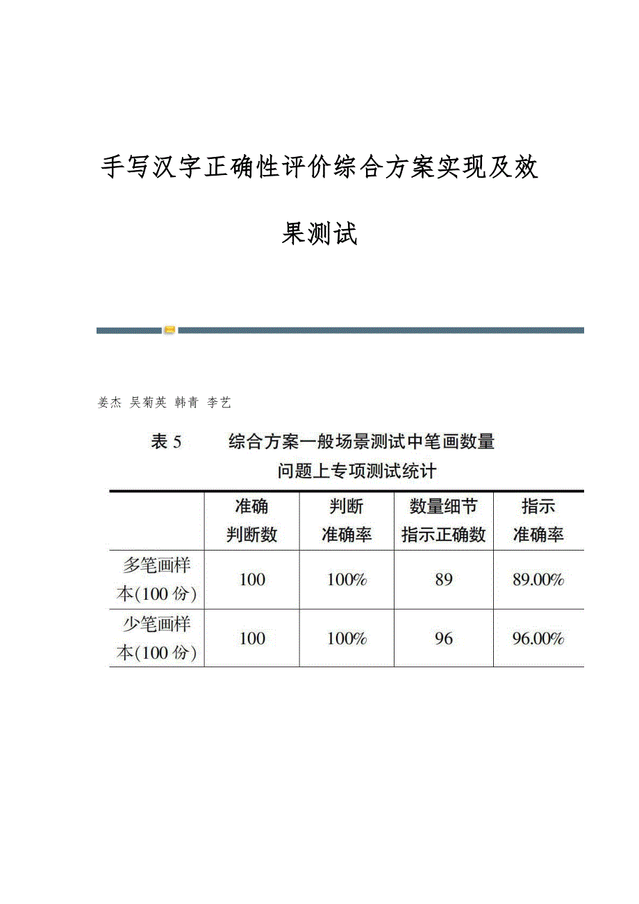 手写汉字正确性评价综合方案实现及效果测试_第1页