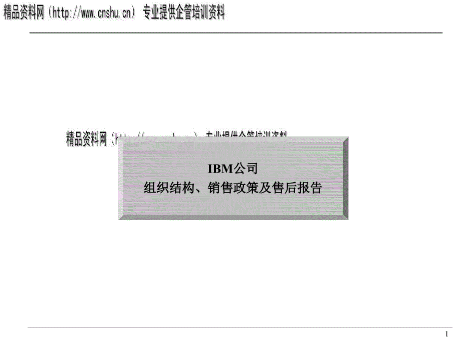 某公司组织结构、销售政策与售后报告(共40页)_第1页