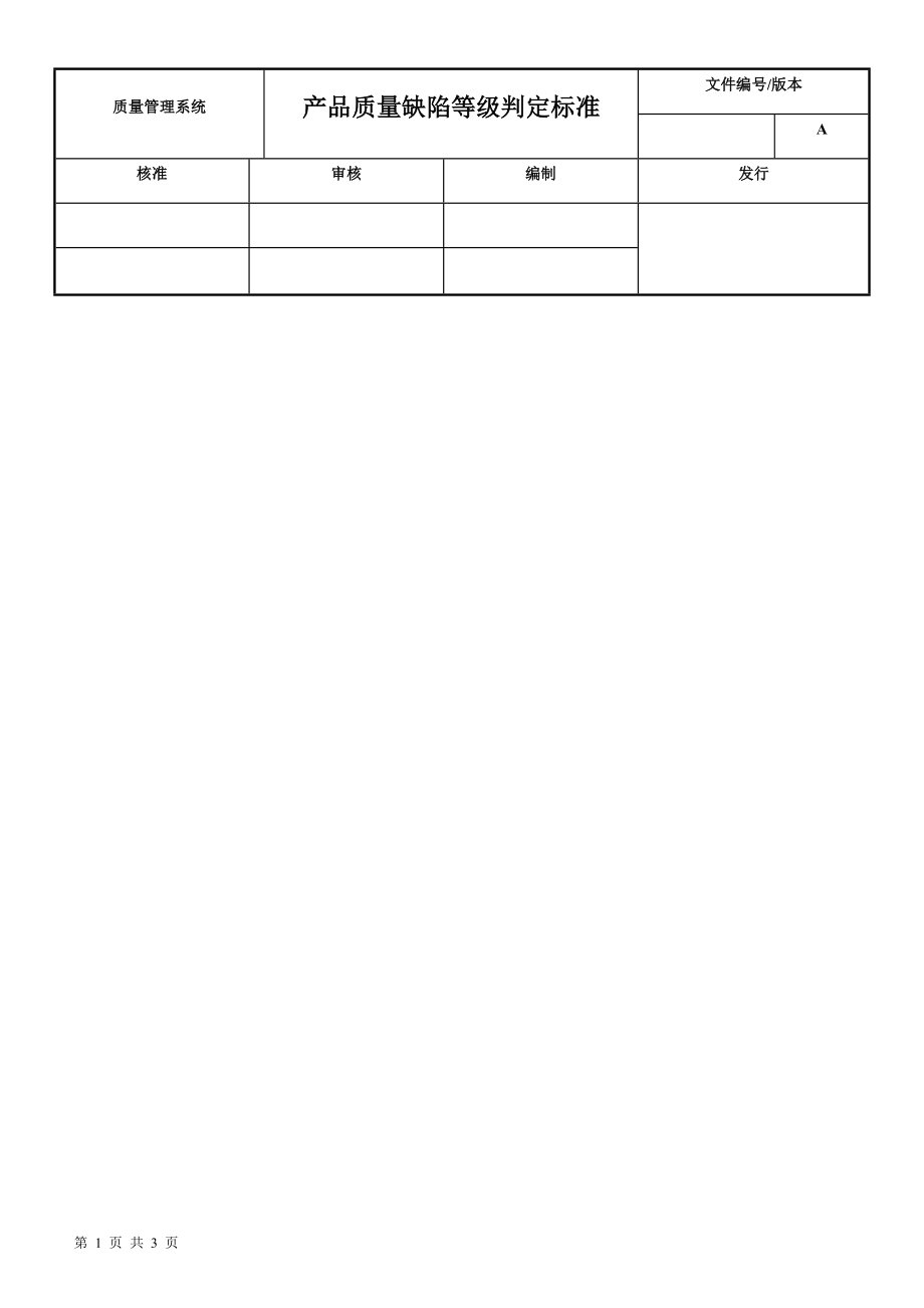 产品质量缺陷等级判定标准_第1页