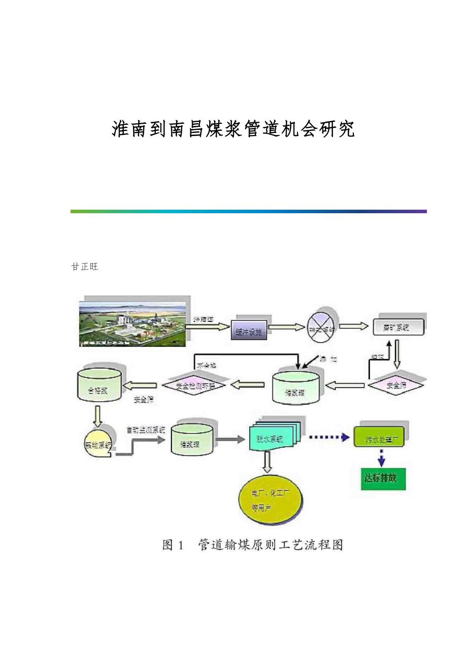 淮南到南昌煤浆管道机会研究_第1页