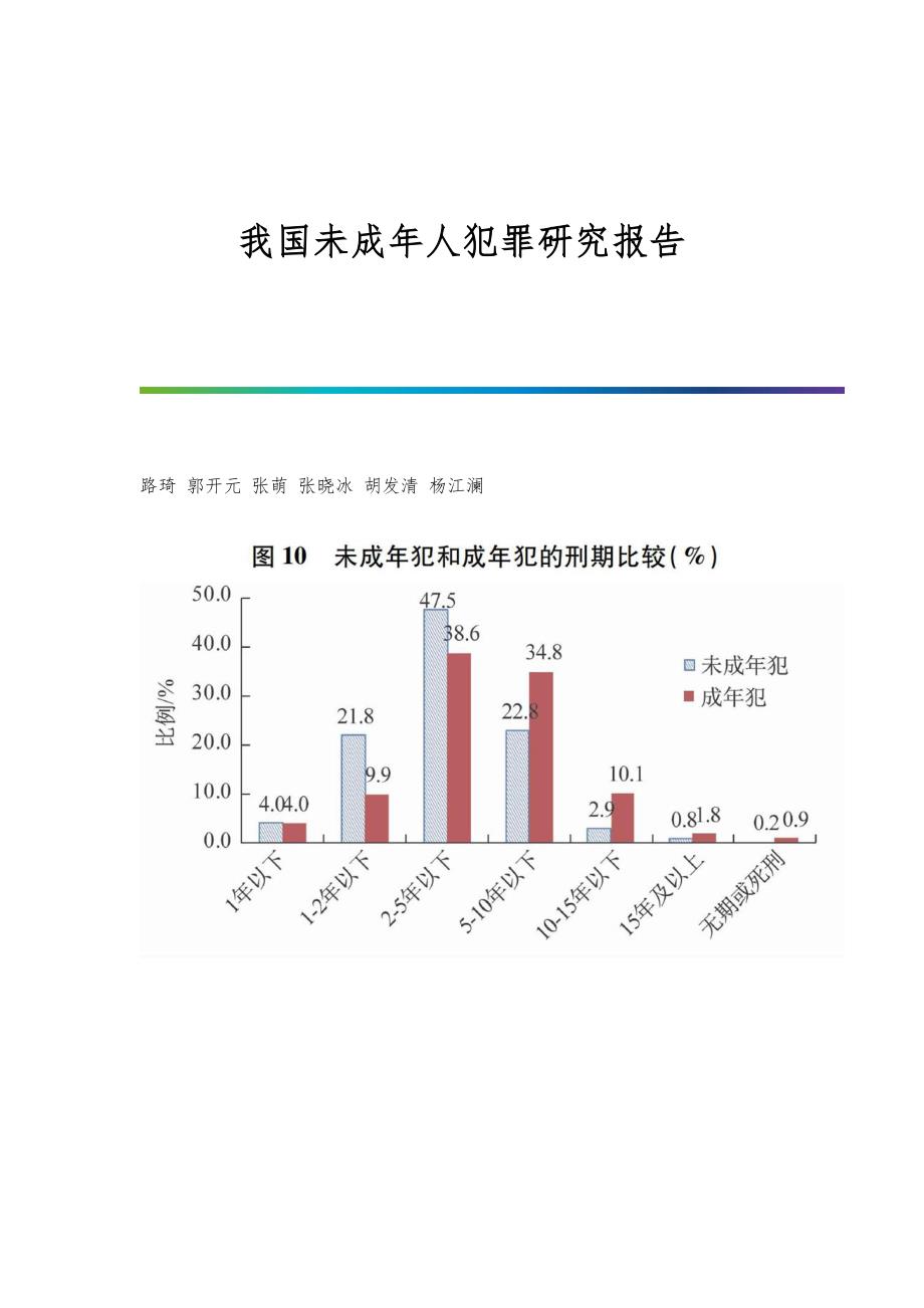 我国未成年人犯罪研究报告_第1页