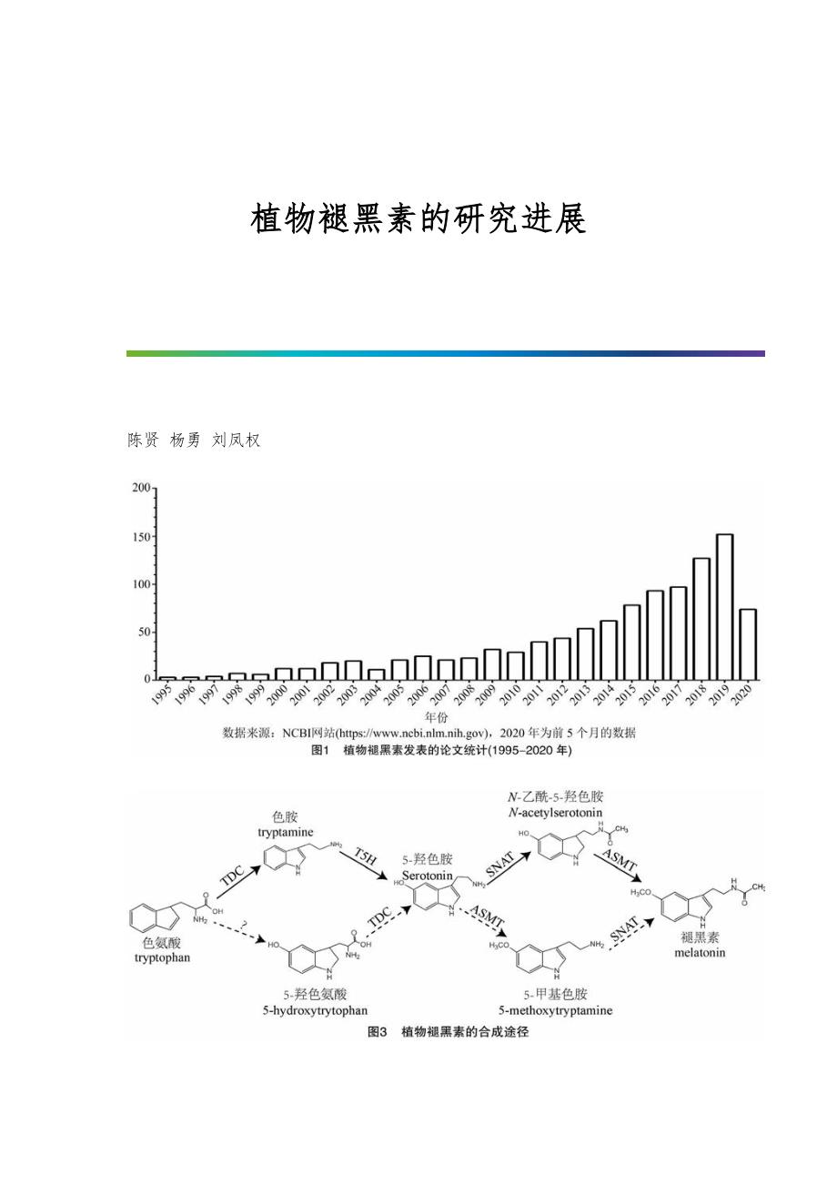 植物褪黑素的研究进展_第1页