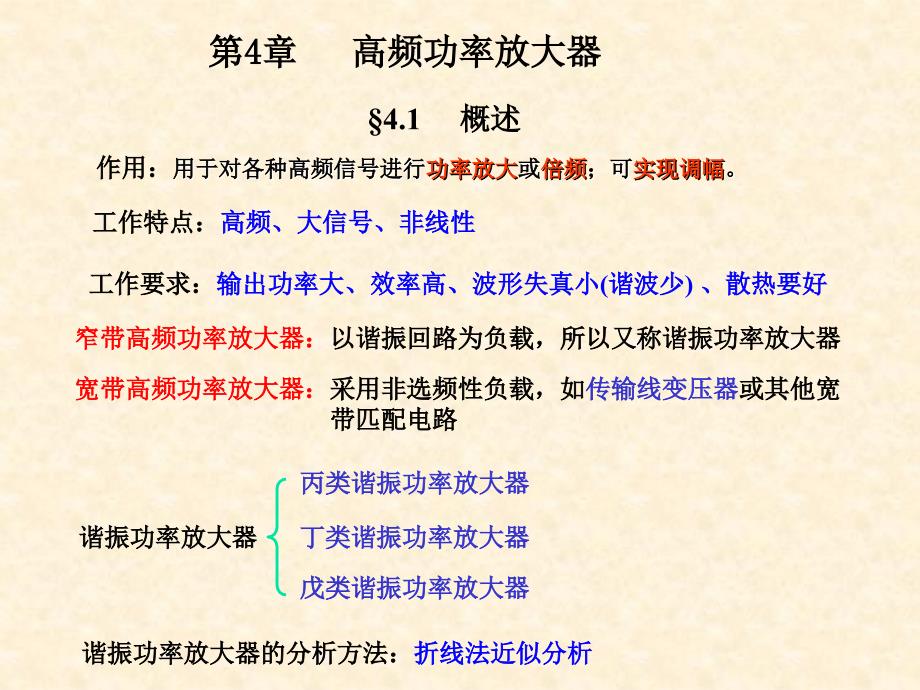 第4章 高频谐振功率放大器教学材料_第1页