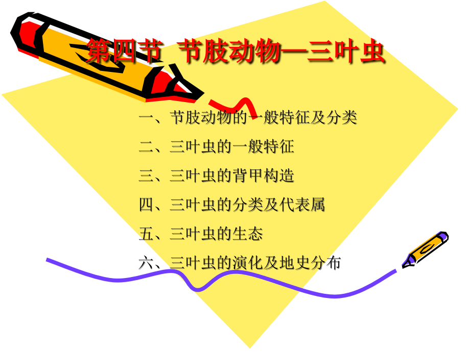 第六章节肢动物-三叶虫教学提纲_第1页