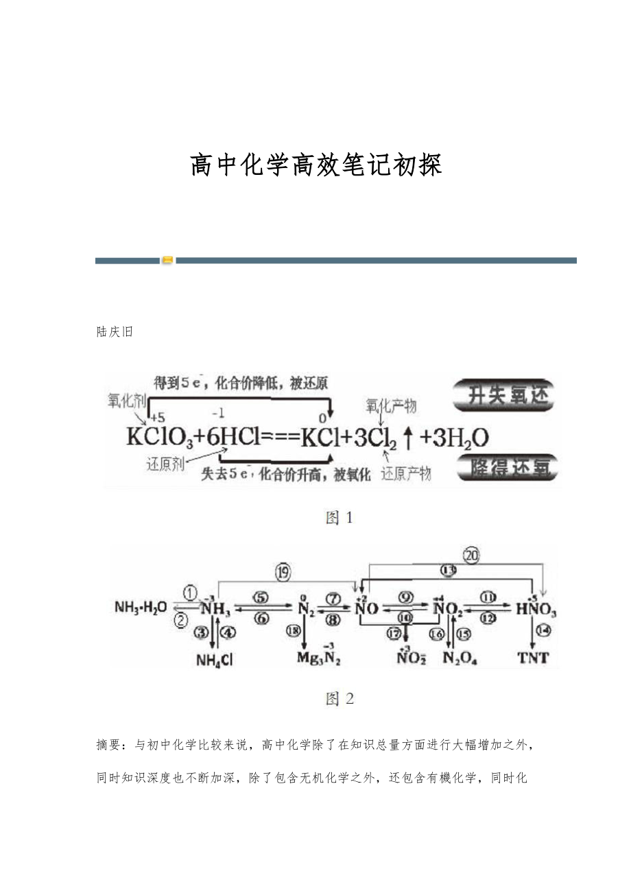 高中化学高效笔记初探_第1页