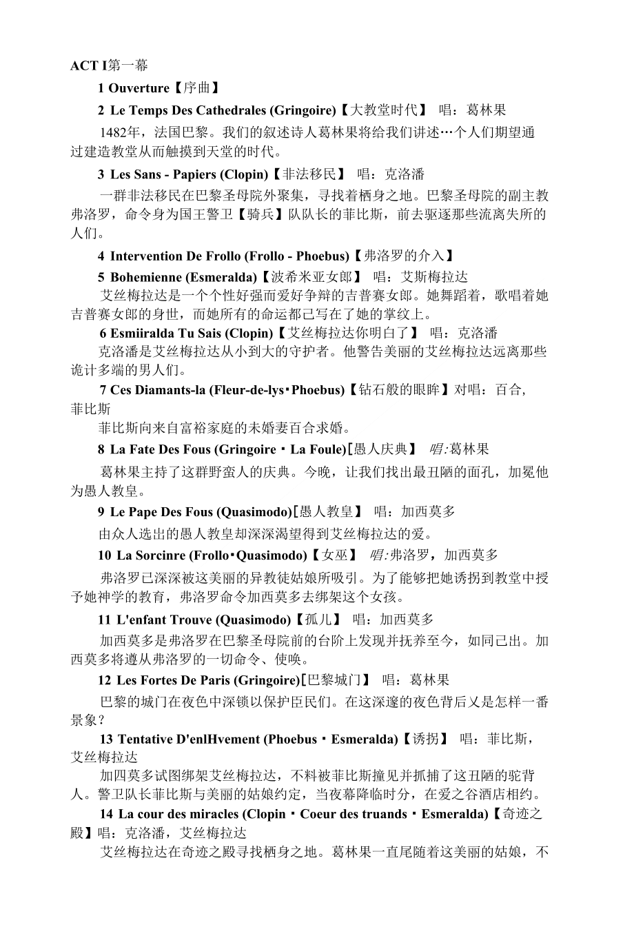 NotredamedeParis歌剧专辑曲目简介_第1页
