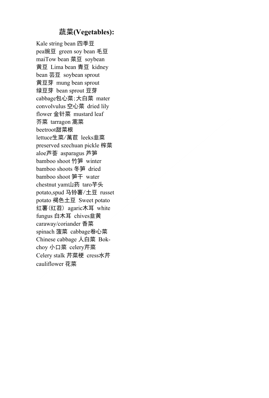 中英文对照表-蔬菜类_第1页