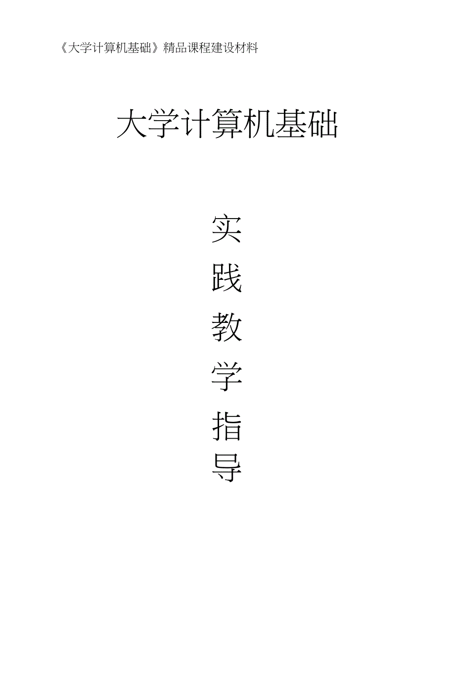 大学计算机基础实践教学指导_第1页