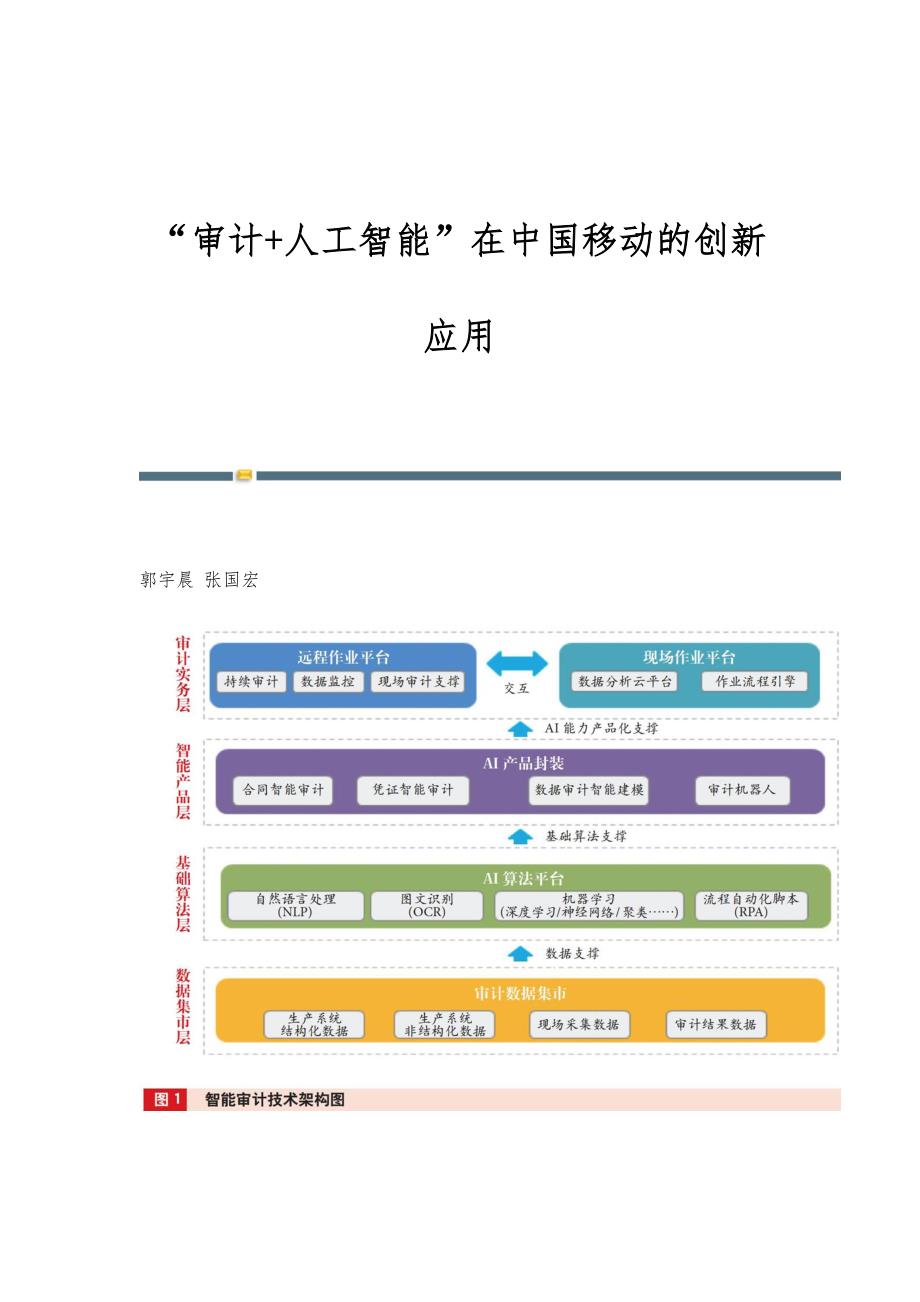 审计+人工智能在中国移动的创新应用_第1页