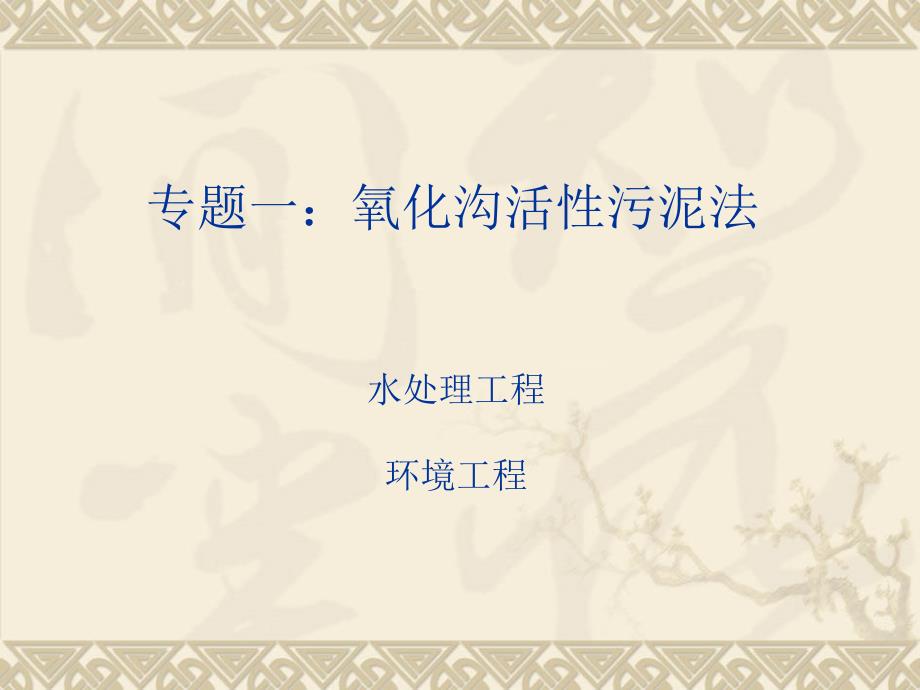 专题氧化沟活性污泥法教学教材_第1页