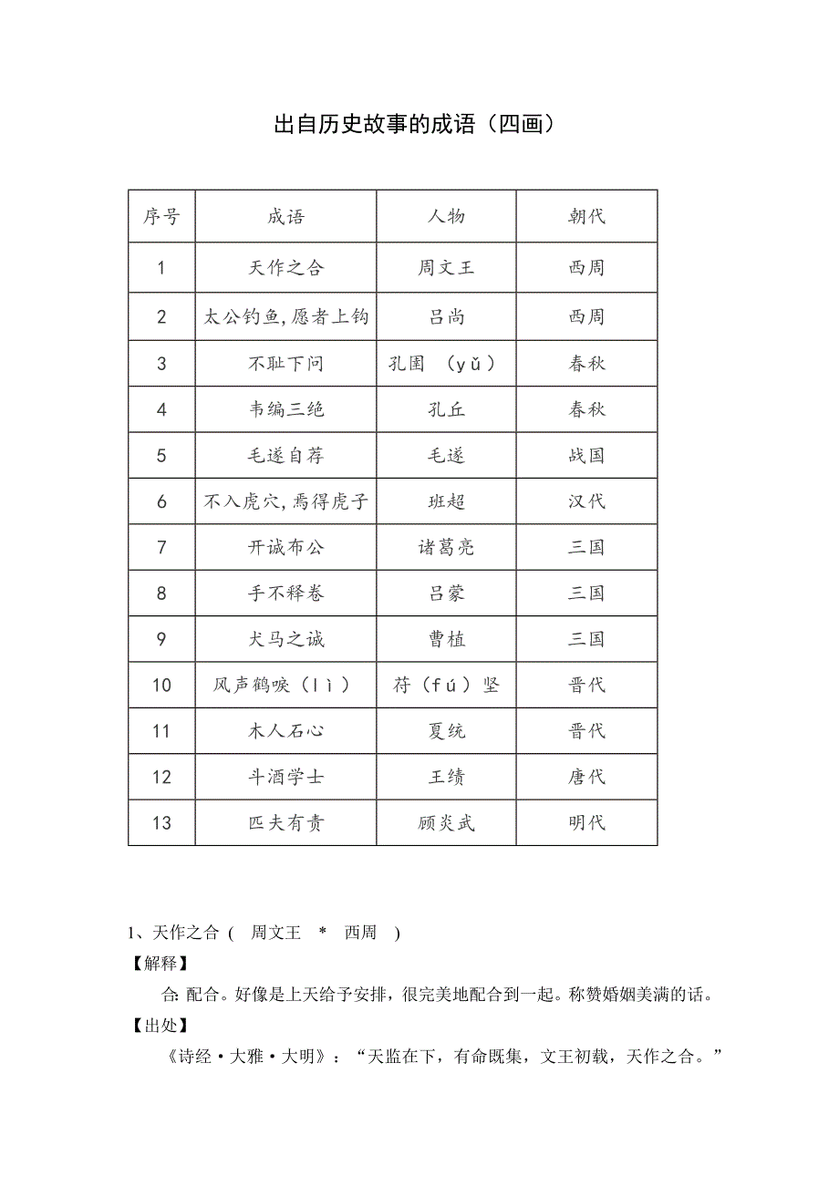 出自历史故事的成语(四画)_第1页