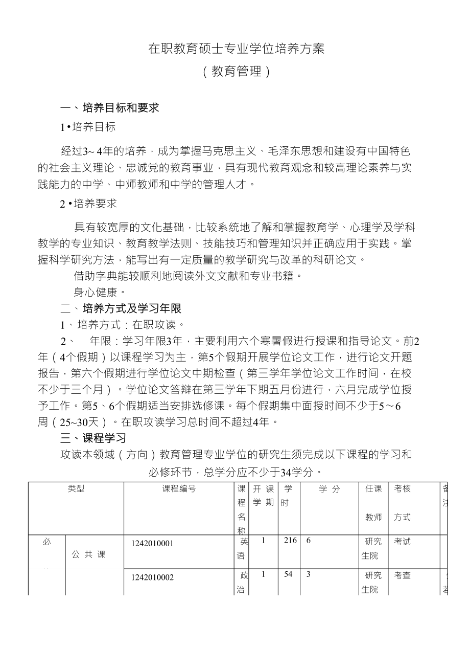 育硕士专业学位培养方案_第1页