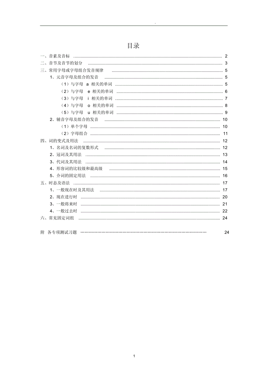 人教版小学英语语法知识点大全_第1页