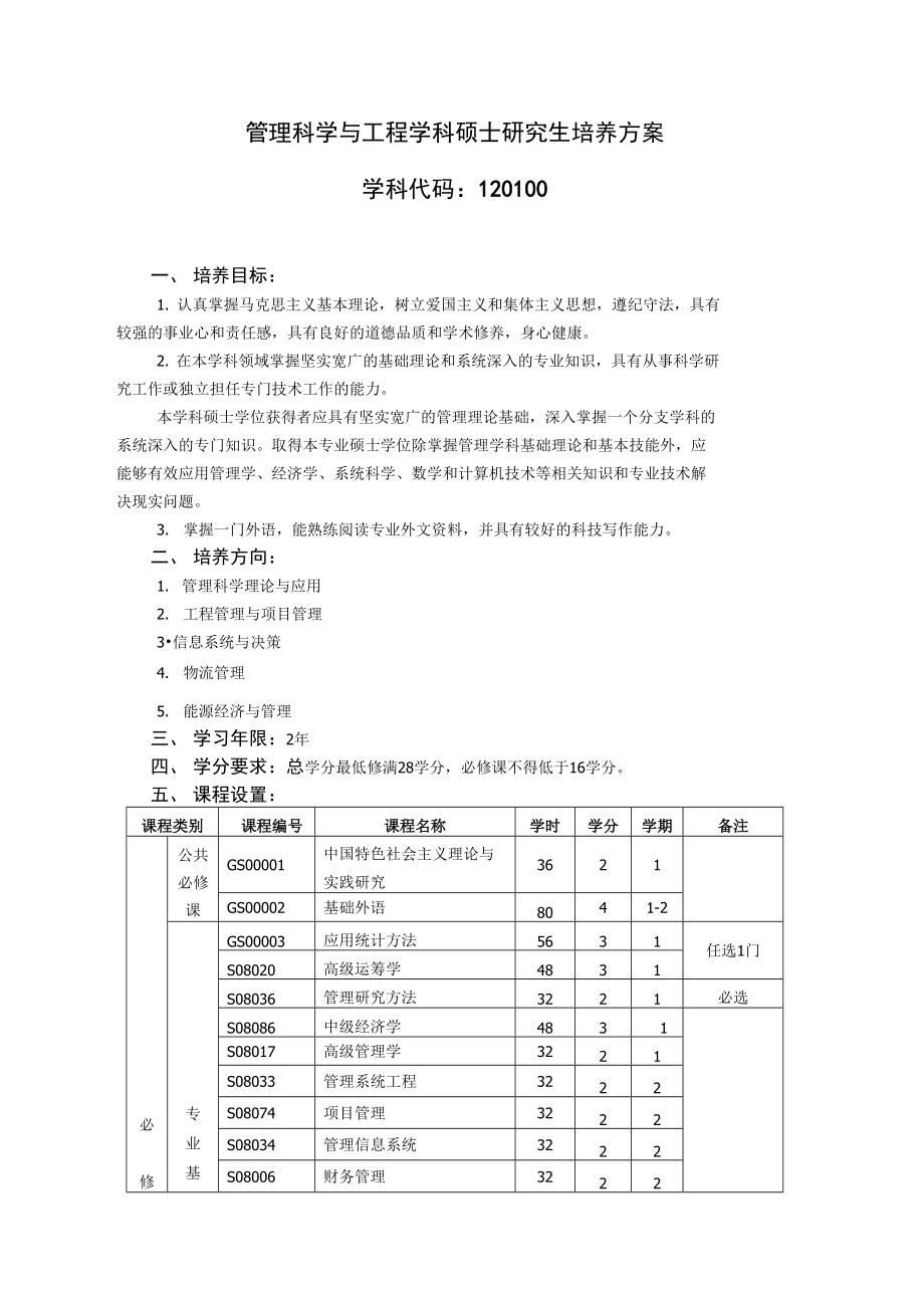 原创管理科学与工程学科硕士研究生培养方案_第1页