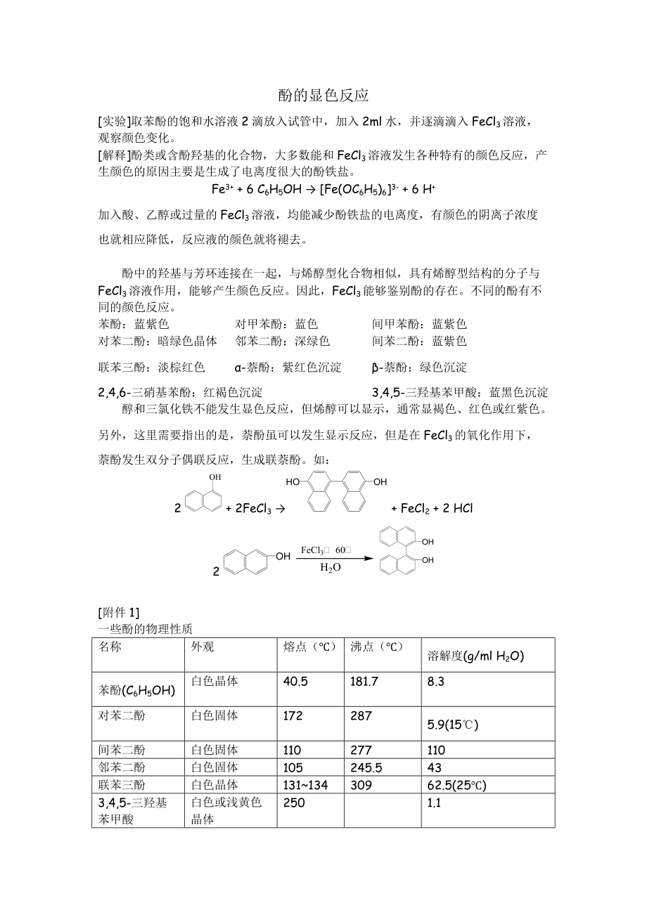 酚的显色反应_第1页
