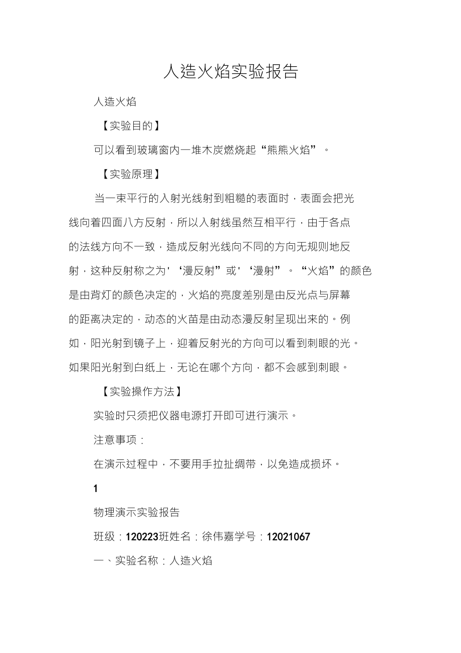 人造火焰实验报告_第1页