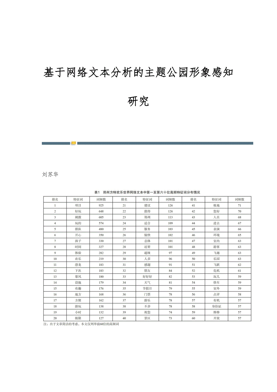 基于网络文本分析的主题公园形象感知研究_第1页