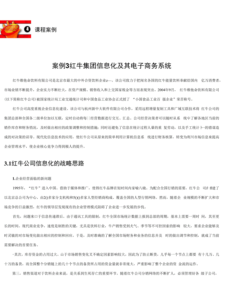 红牛集团信息化及其电子商务系统_第1页