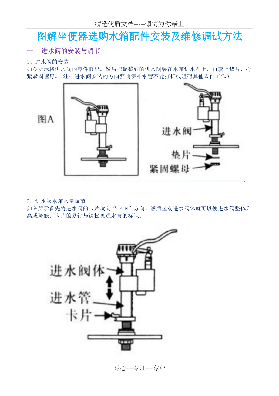图解坐便器选购水箱配件安装及维修调试方法(共8页)_第1页
