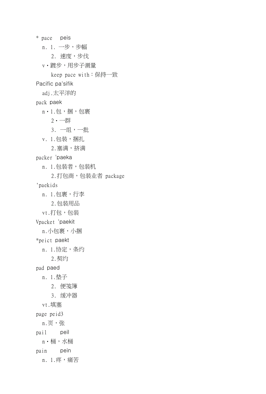 职称英语词汇(所有词含音标,含abc三级,字母p)_第1页