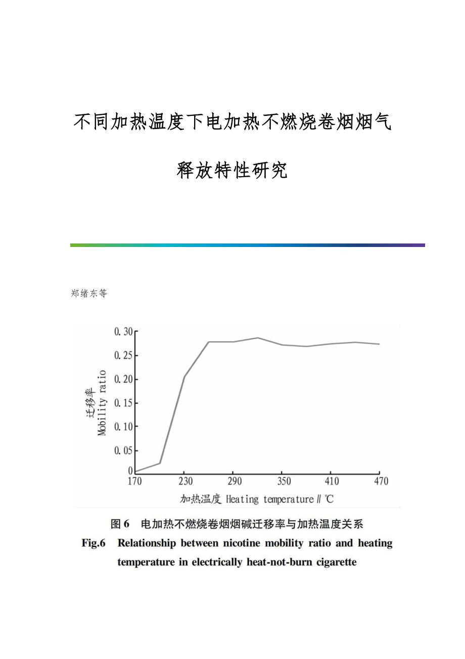 不同加热温度下电加热不燃烧卷烟烟气释放特性研究_第1页