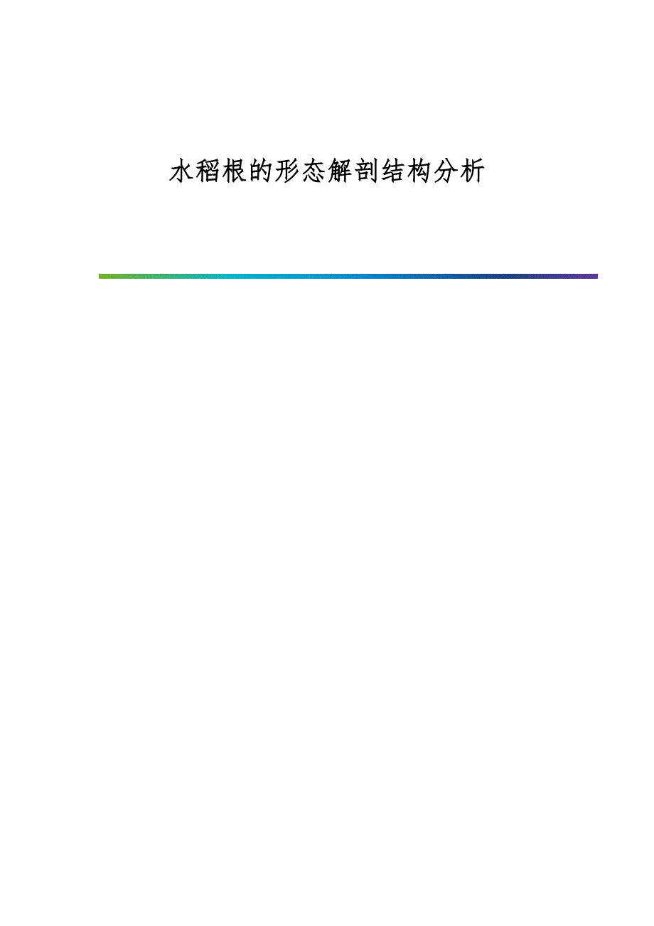 水稻根的形态解剖结构分析_第1页