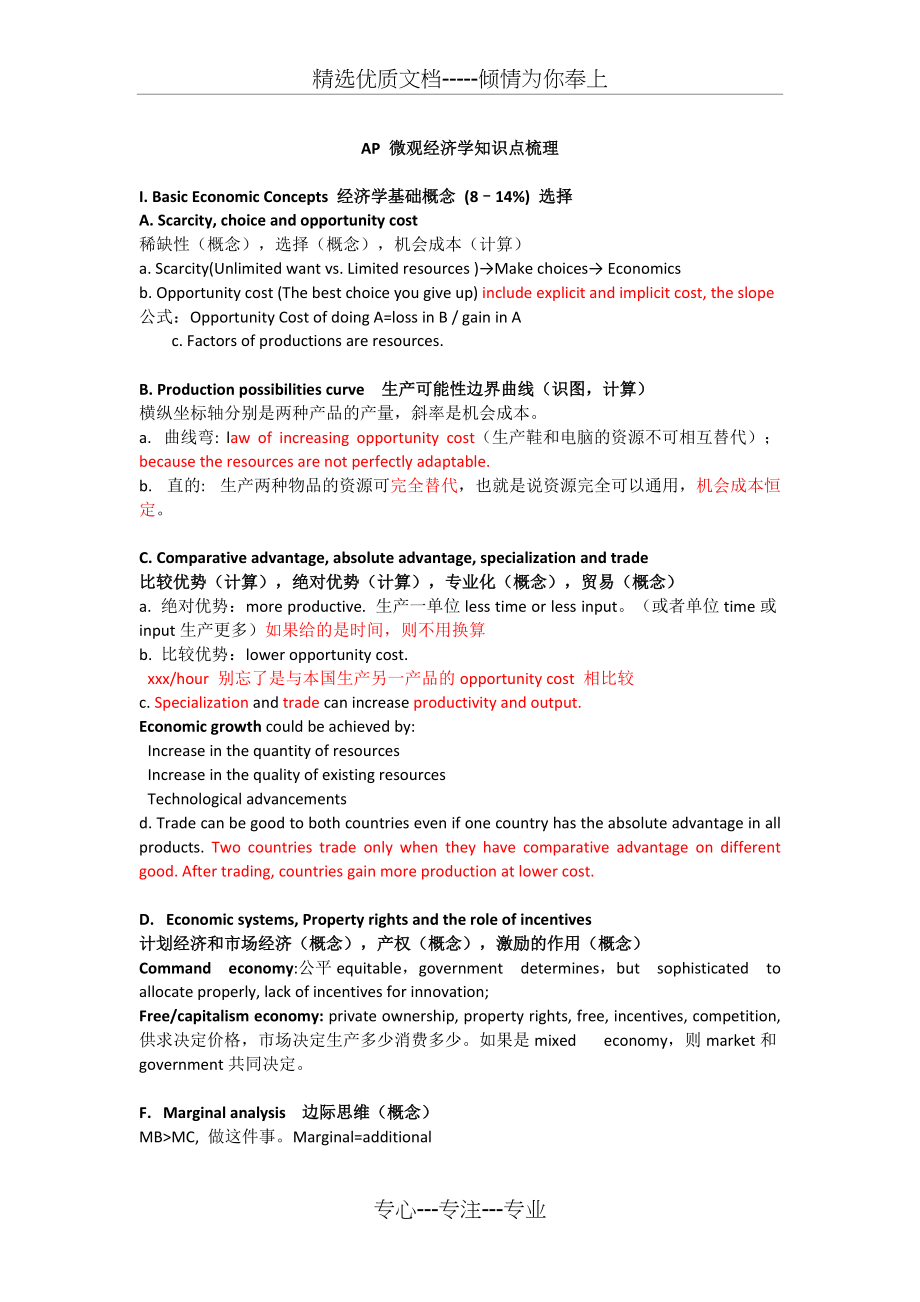 AP微观经济梳理(共9页)_第1页