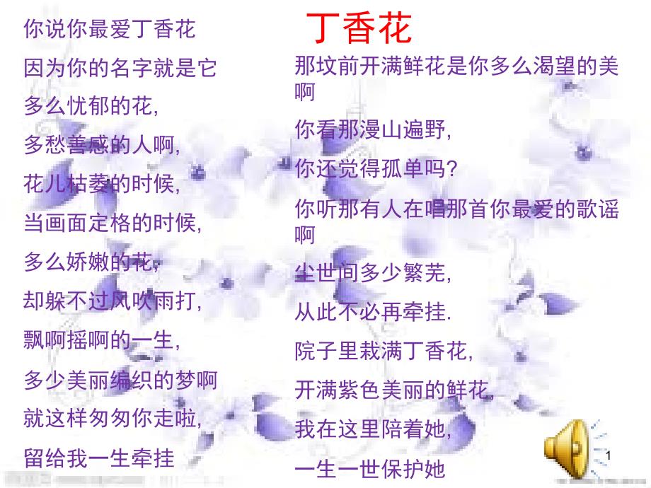 丁香花(课堂PPT)_第1页