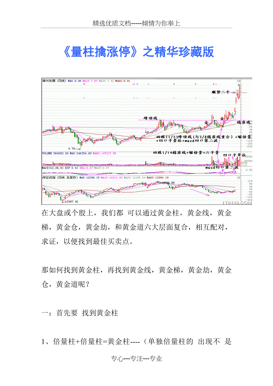 《量柱擒涨停》之精华珍藏版(共33页)_第1页