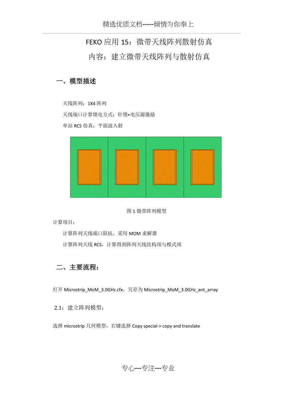 FEKO-RCS应用15-微带天线阵列隐身(共13页)_第1页