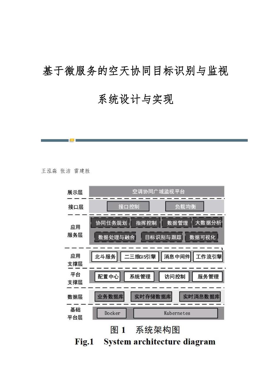 基于微服务的空天协同目标识别与监视系统设计与实现_第1页