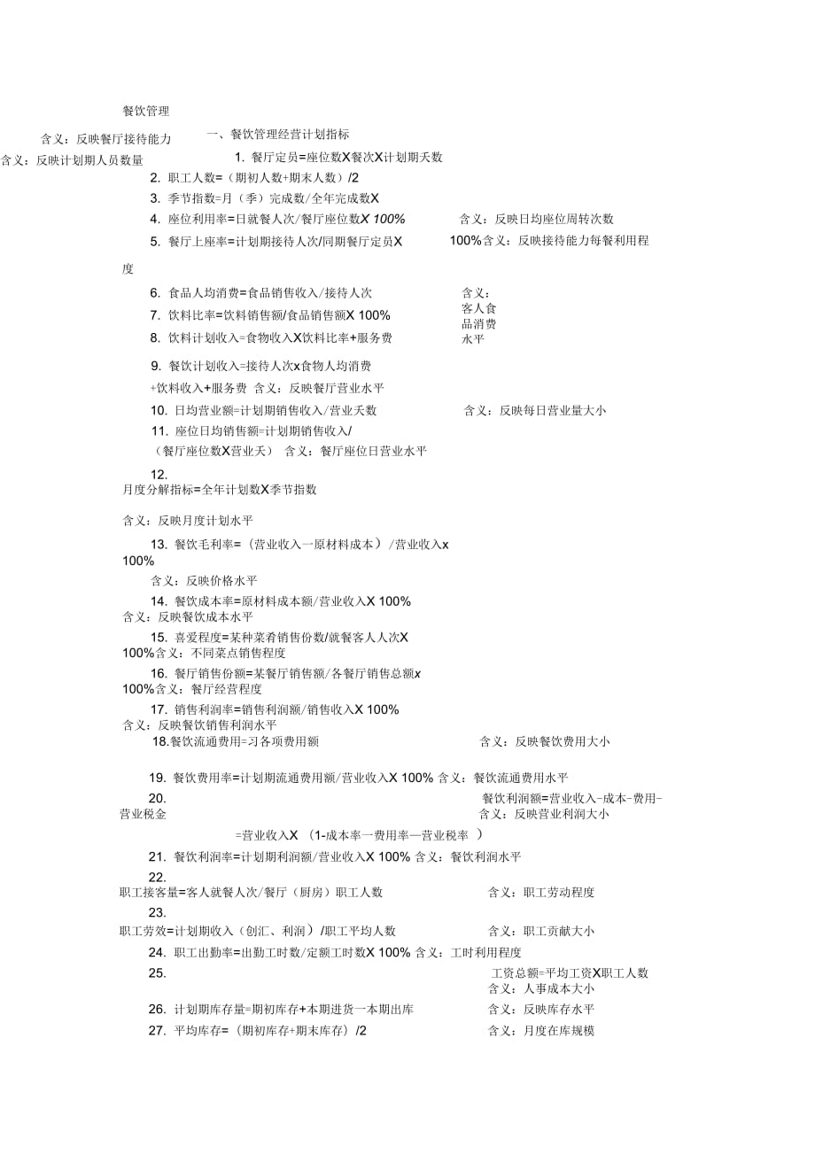 《餐饮管理的指标运用》_第1页