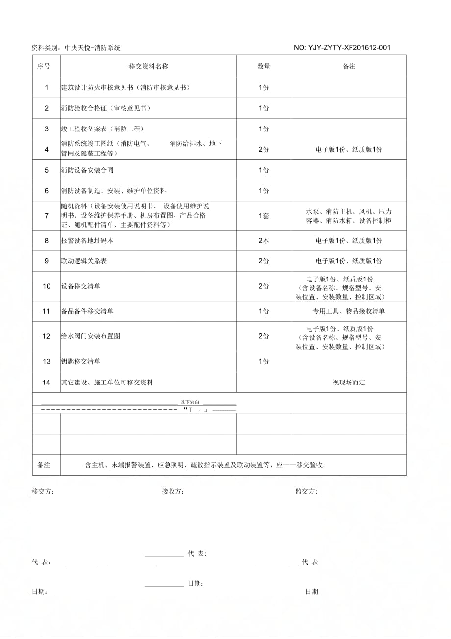 消防系统-资料移交清单_第1页